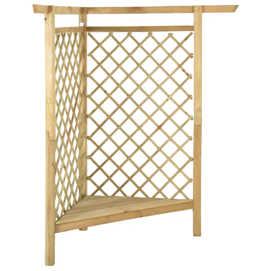 Corner Pergola with Bench 166x81x174 cm Impregnated Pine Wood - 2
