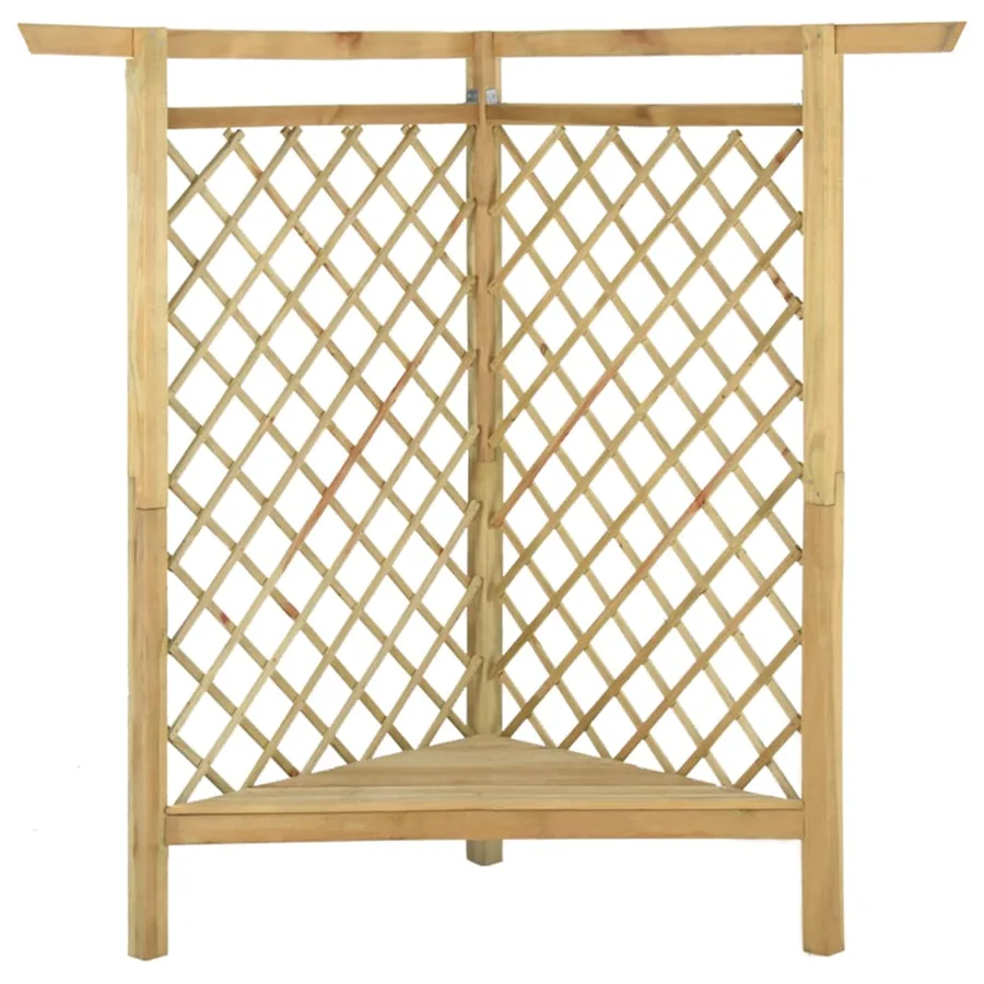 Corner Pergola with Bench 166x81x174 cm Impregnated Pine Wood - 3