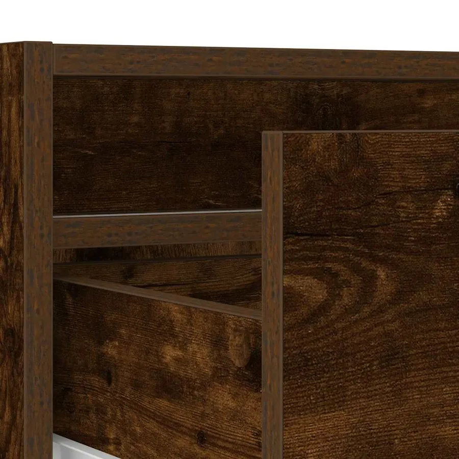 Meuble TV avec lumières LED chêne fumé 100X35,5x25 cm - 11
