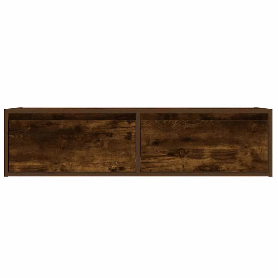 Meuble TV avec lumières LED chêne fumé 100X35,5x25 cm - 7