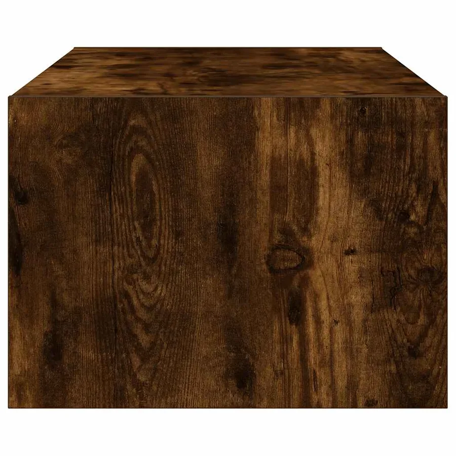 Meuble TV avec lumières LED chêne fumé 100X35,5x25 cm - 8