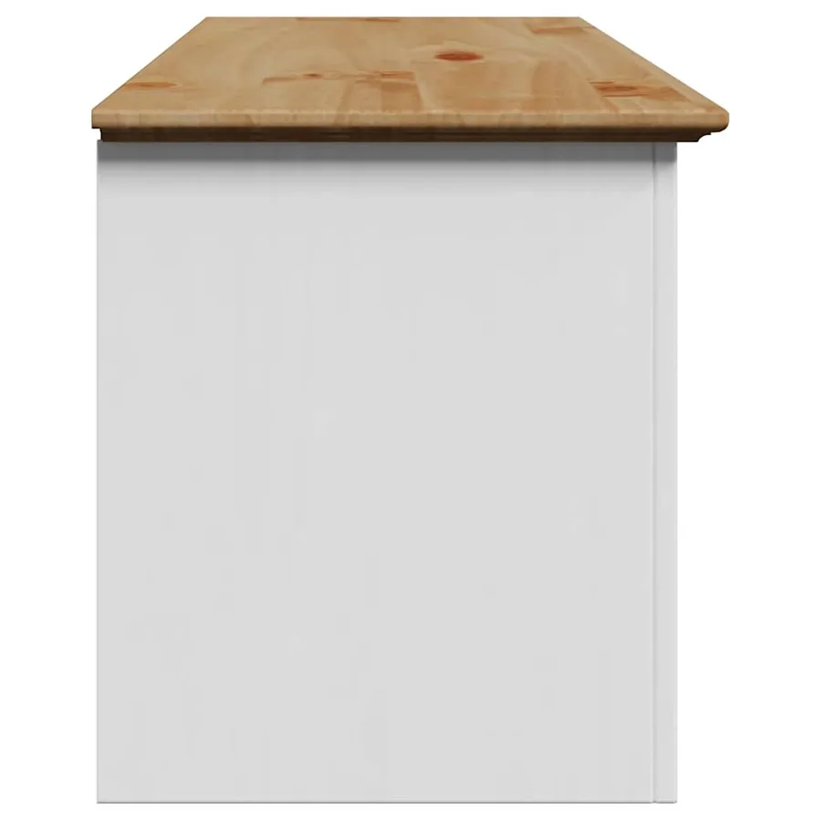 Banc de couloir BODO blanc et marron 114x40x45 cm - 6