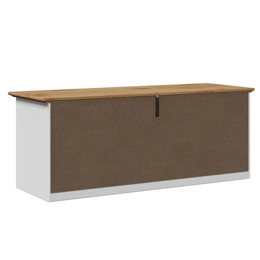 Banc de couloir BODO blanc et marron 114x40x45 cm - 7