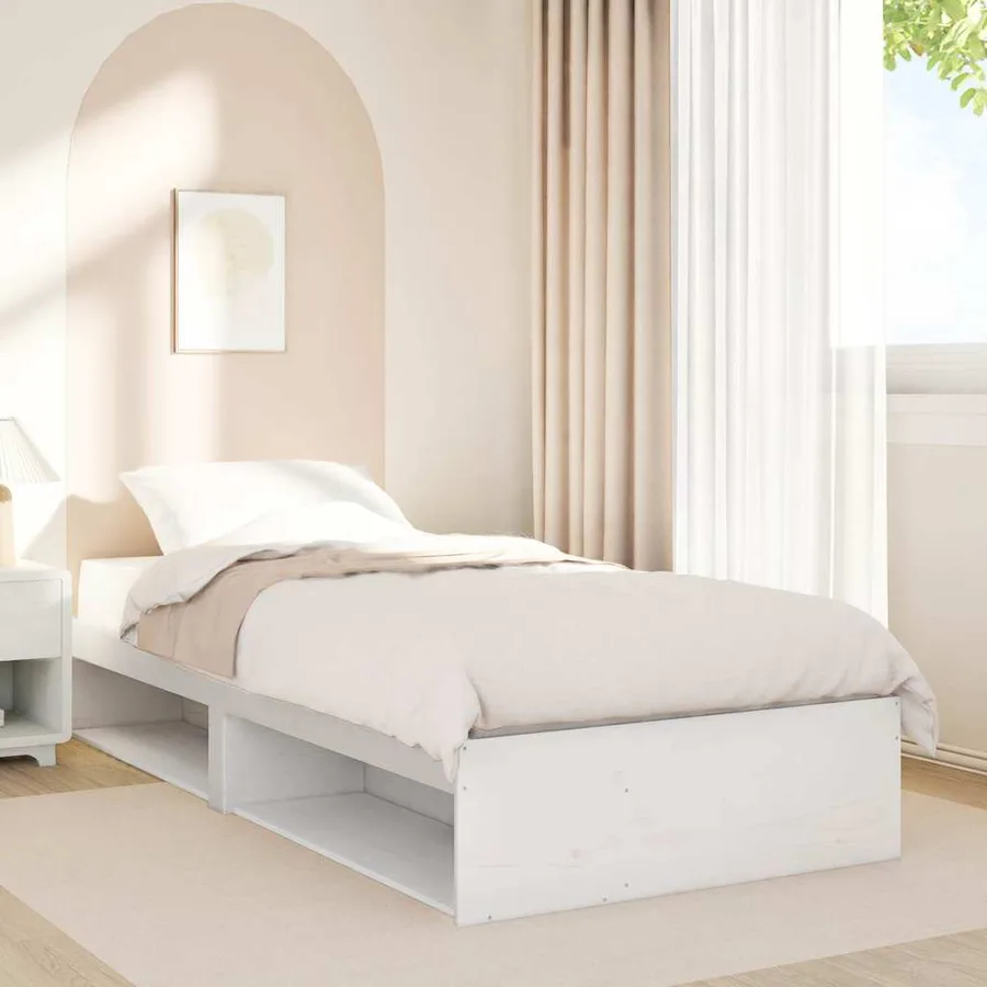 Lit de jour sans matelas blanc 90x190 cm bois de pin massif - 4