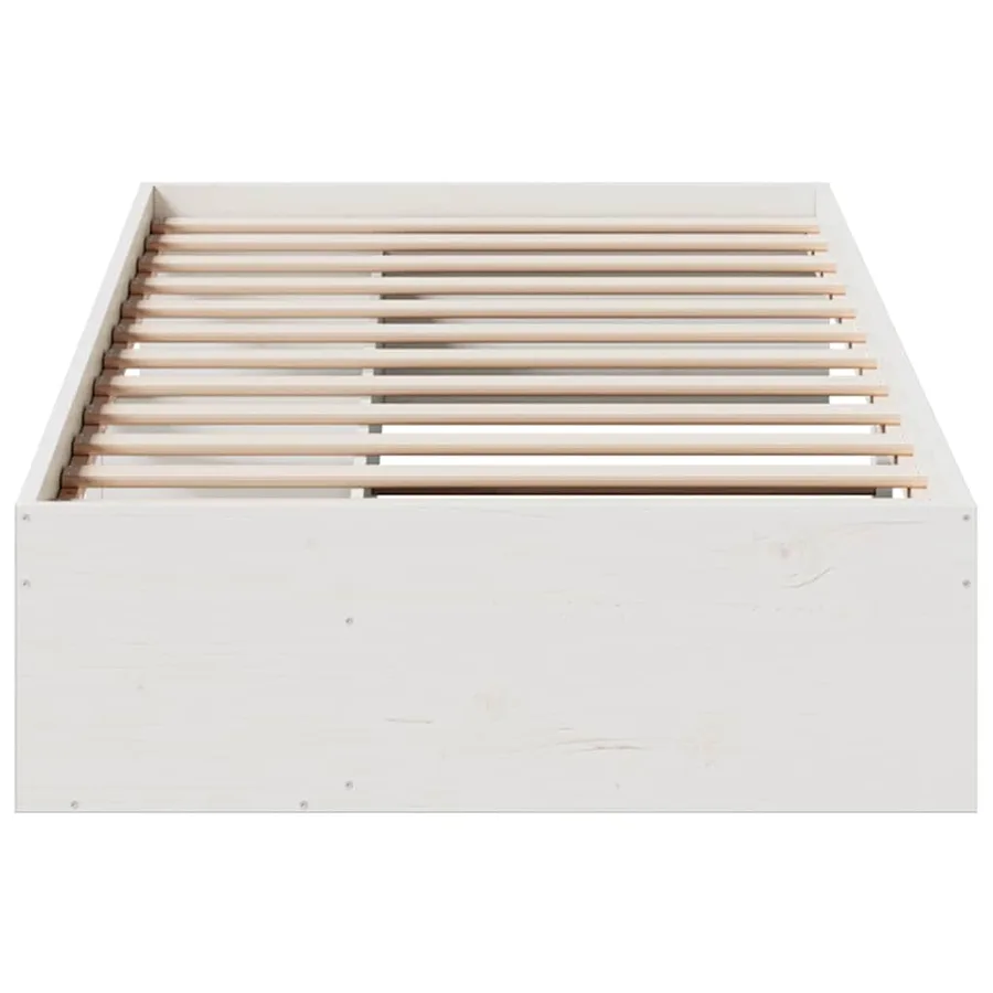 Lit de jour sans matelas blanc 90x190 cm bois de pin massif - 5