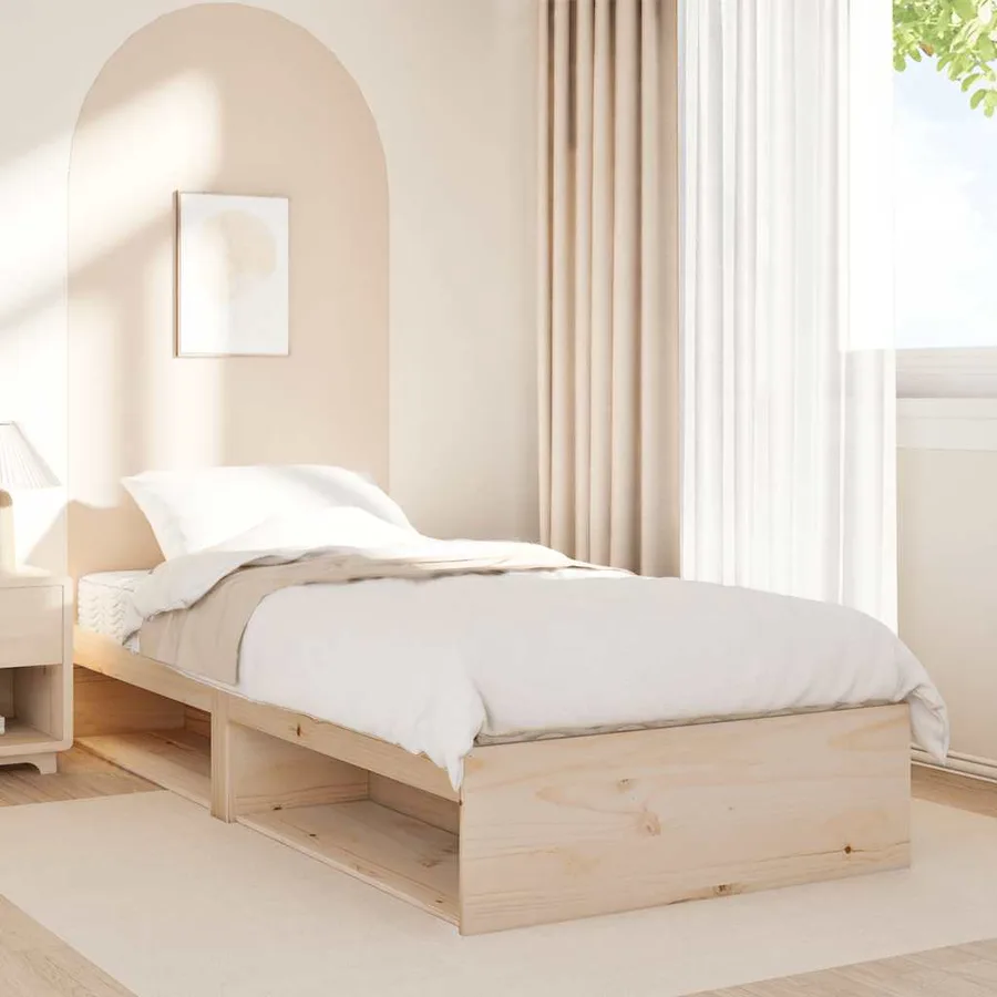Lit de jour avec matelas 80x200 cm bois de pin massif - 3