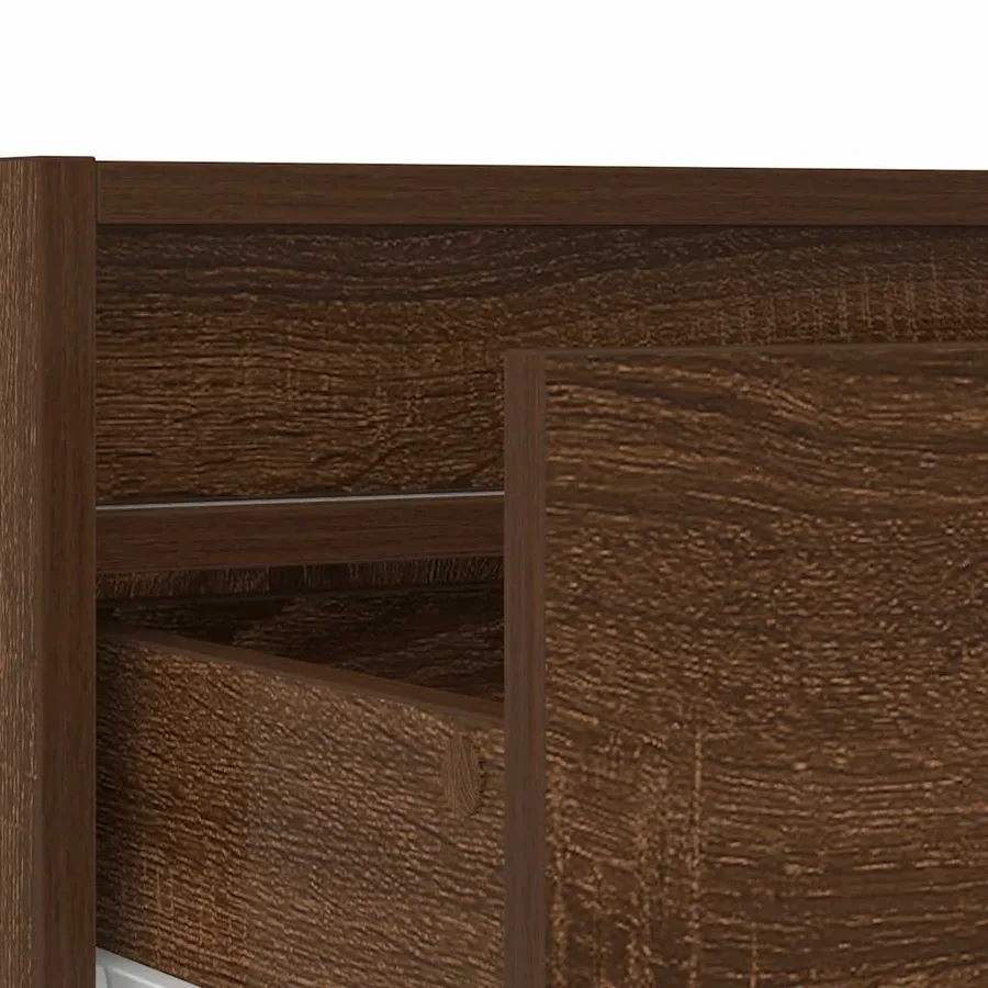 Meuble TV avec lumières LED chêne marron 75x35,5x25 cm - 11