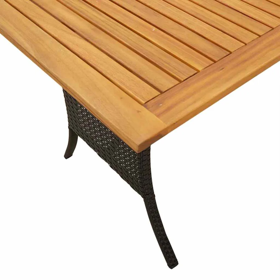 Canapé de jardin 3 places coussins et table noir résine tressée - 11