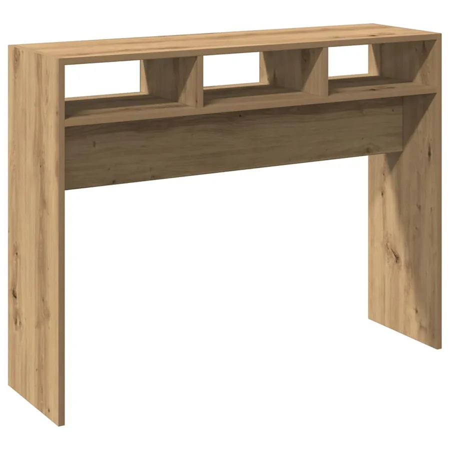 Table console chêne artisanal 105x30x80 cm bois d'ingénierie - 2