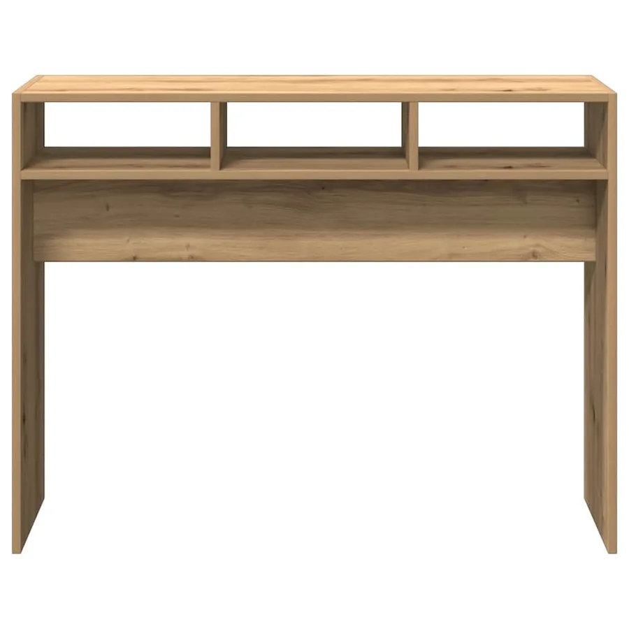 Table console chêne artisanal 105x30x80 cm bois d'ingénierie - 4