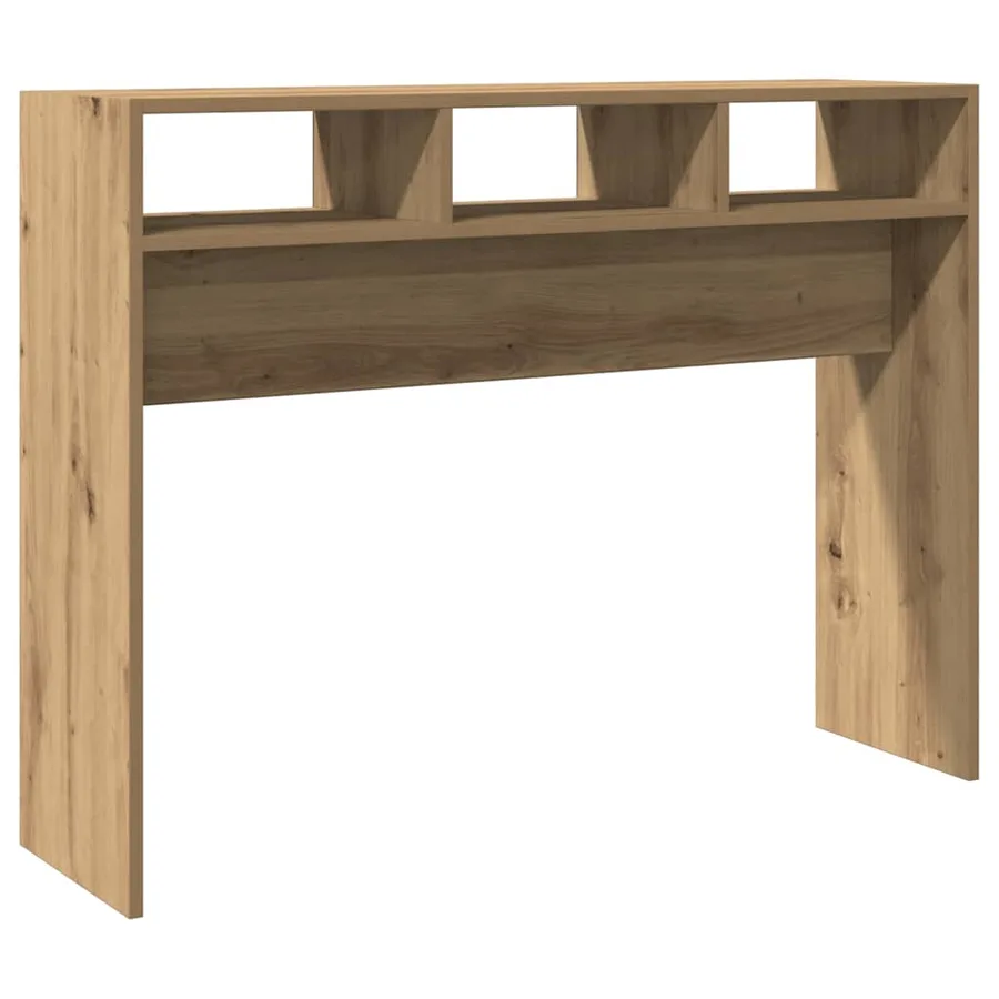 Table console chêne artisanal 105x30x80 cm bois d'ingénierie - 5