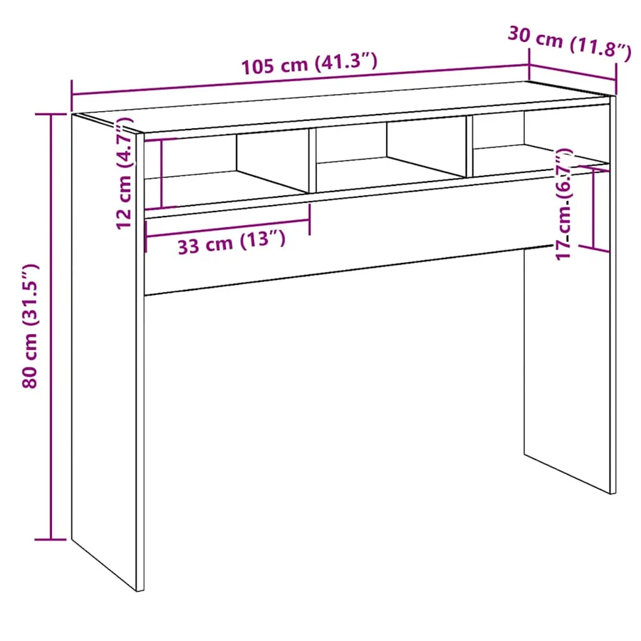 Table console chêne artisanal 105x30x80 cm bois d'ingénierie - 8
