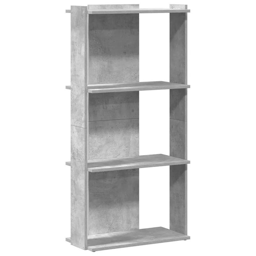 Bibliothèque à 3 niveaux gris béton 60x30x120cm bois ingénierie - 2