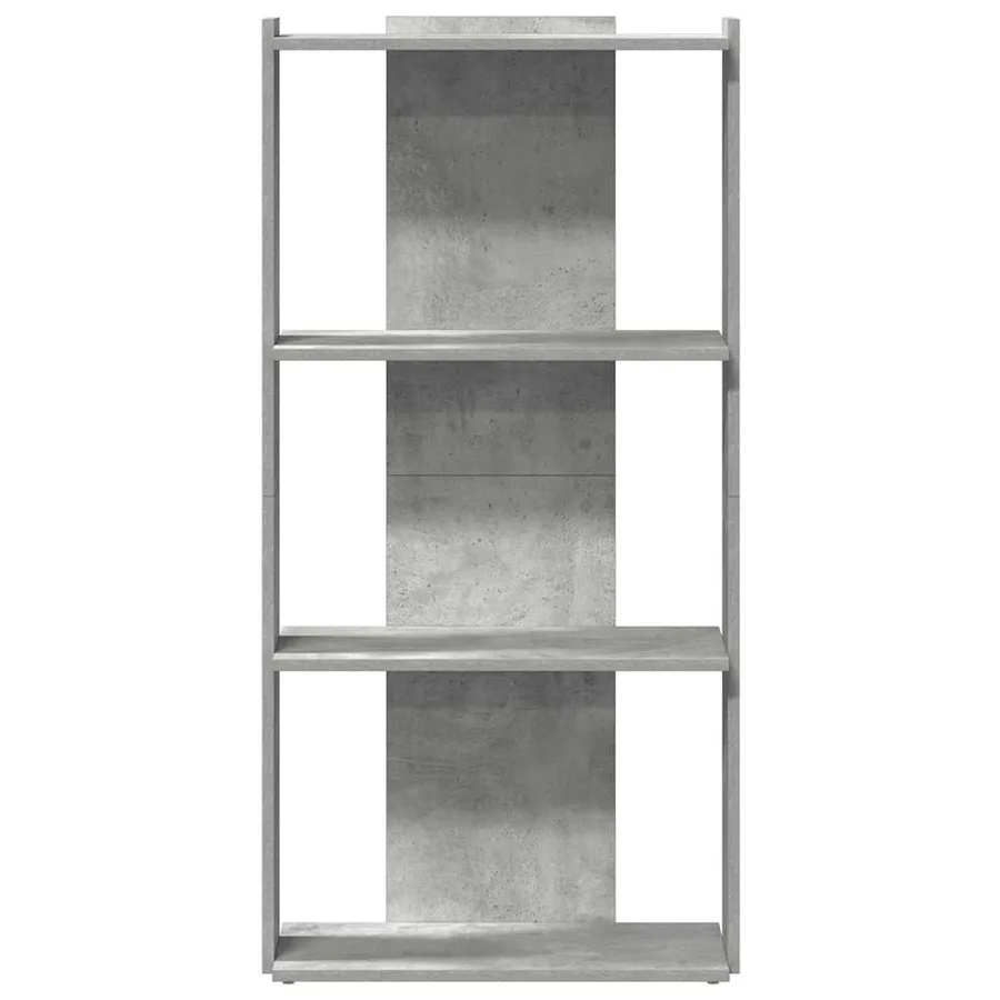 Bibliothèque à 3 niveaux gris béton 60x30x120cm bois ingénierie - 4