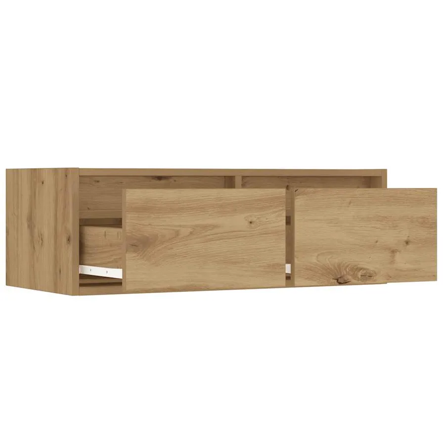 Meuble TV avec lumières LED chêne artisanal 75x35,5x25 cm - 10