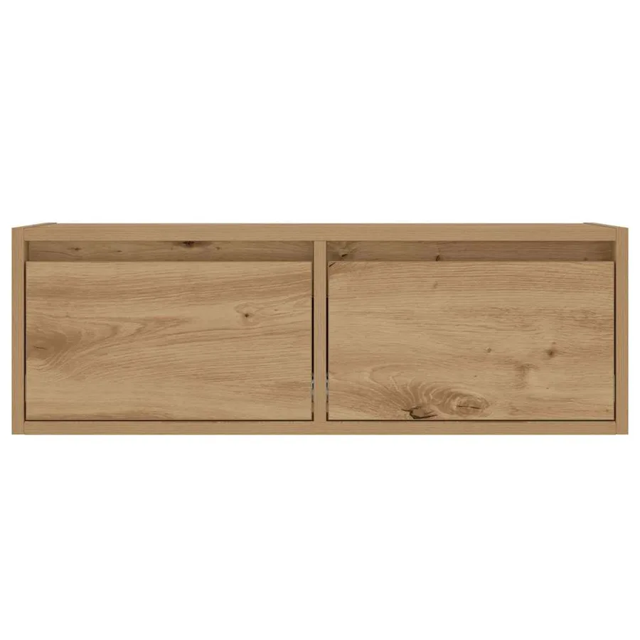Meuble TV avec lumières LED chêne artisanal 75x35,5x25 cm - 7