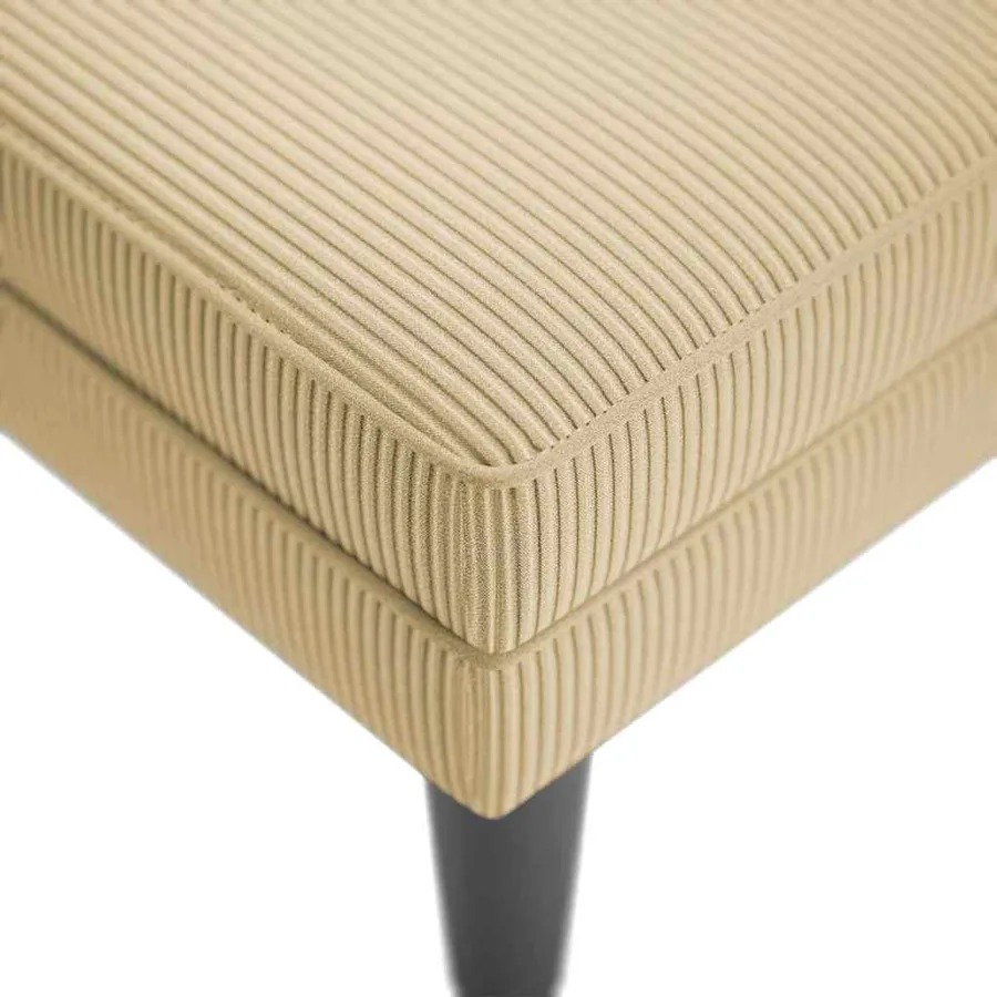 Chaise longue avec coussin tissu en velours côtelé gris-vert - 7