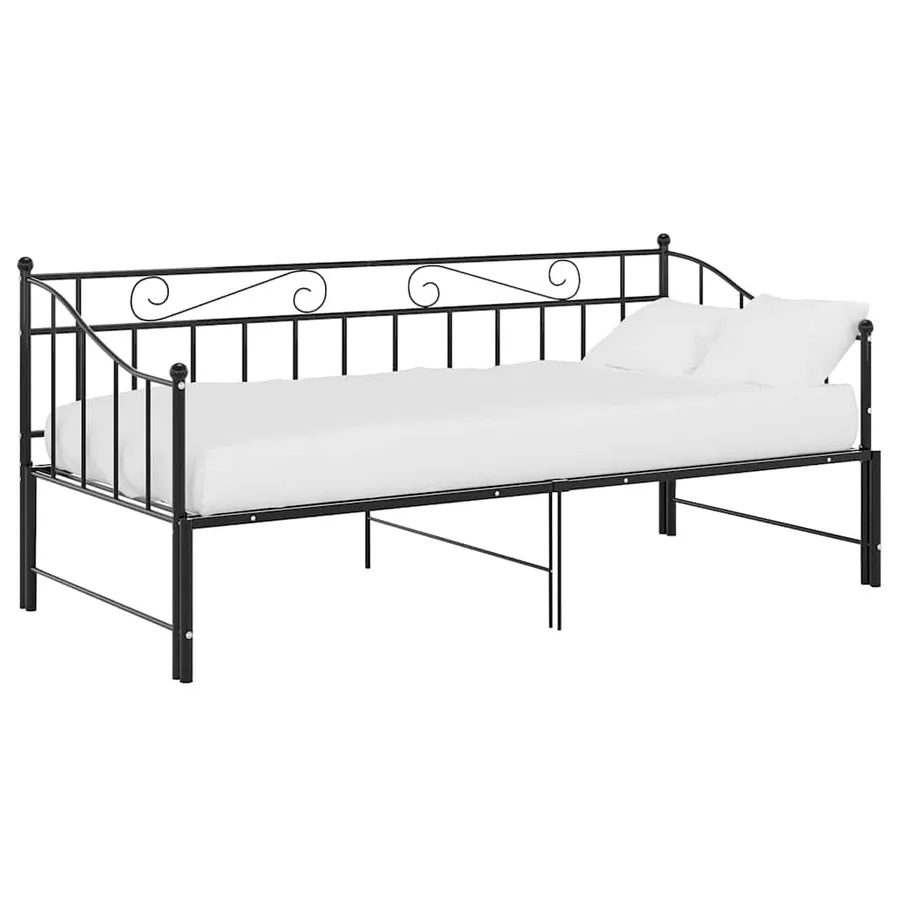 Cadre de canapé-lit extensible sans matelas Noir Métal 90x200cm - 3
