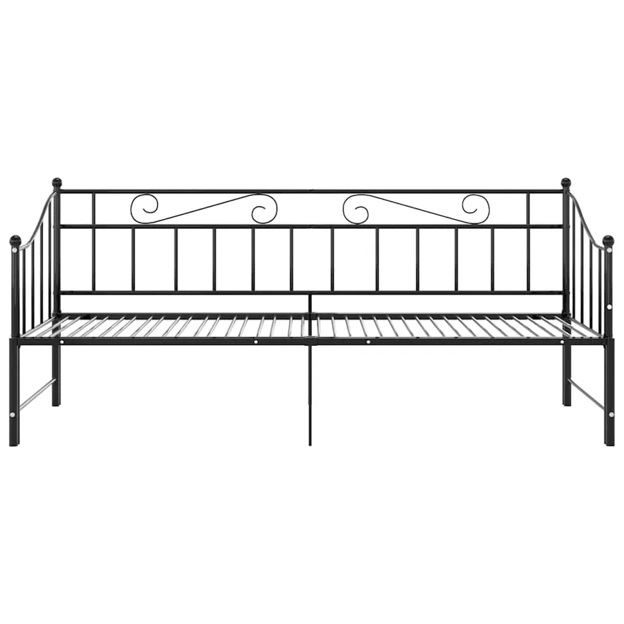 Cadre de canapé-lit extensible sans matelas Noir Métal 90x200cm - 7