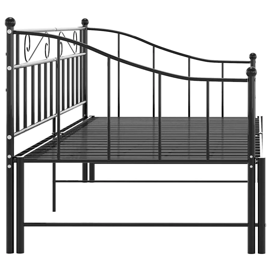 Cadre de canapé-lit extensible sans matelas Noir Métal 90x200cm - 8