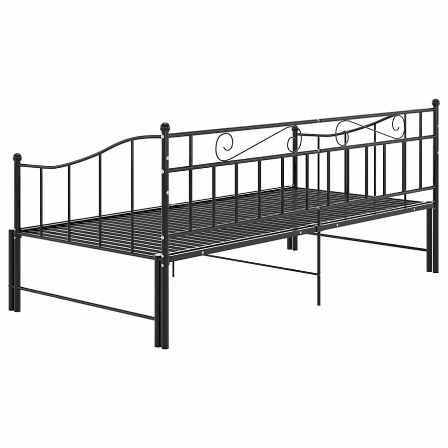 Cadre de canapé-lit extensible sans matelas Noir Métal 90x200cm - 9