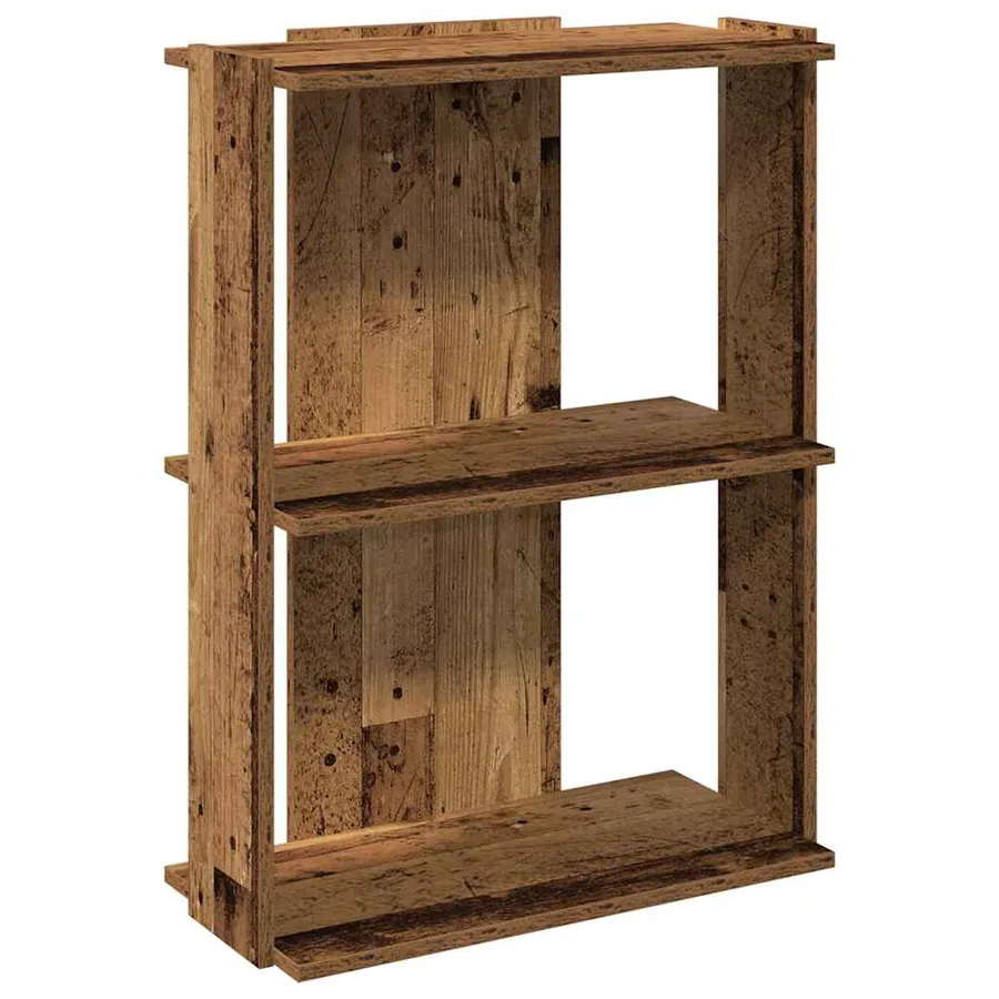 Bibliothèque à 3 niveaux vieux bois 60x30x80 cm bois ingénierie - 2