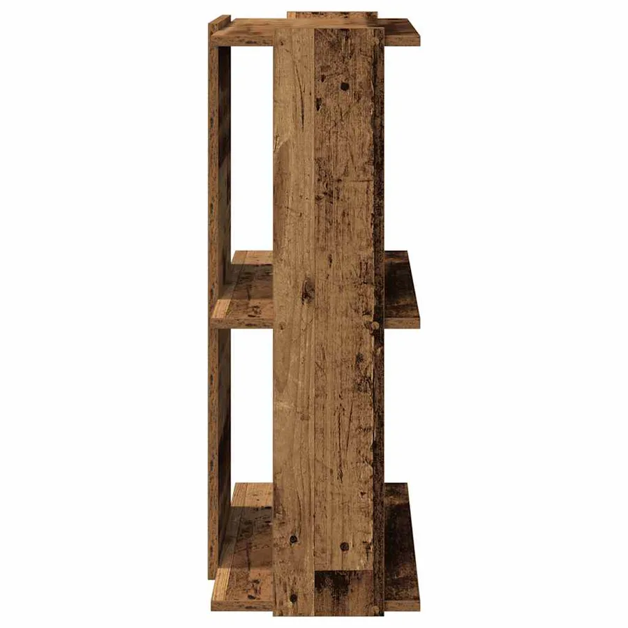 Bibliothèque à 3 niveaux vieux bois 60x30x80 cm bois ingénierie - 5