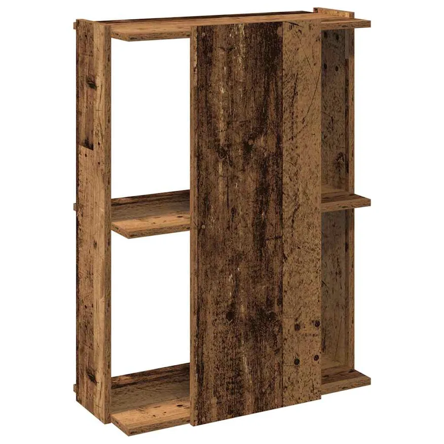Bibliothèque à 3 niveaux vieux bois 60x30x80 cm bois ingénierie - 6