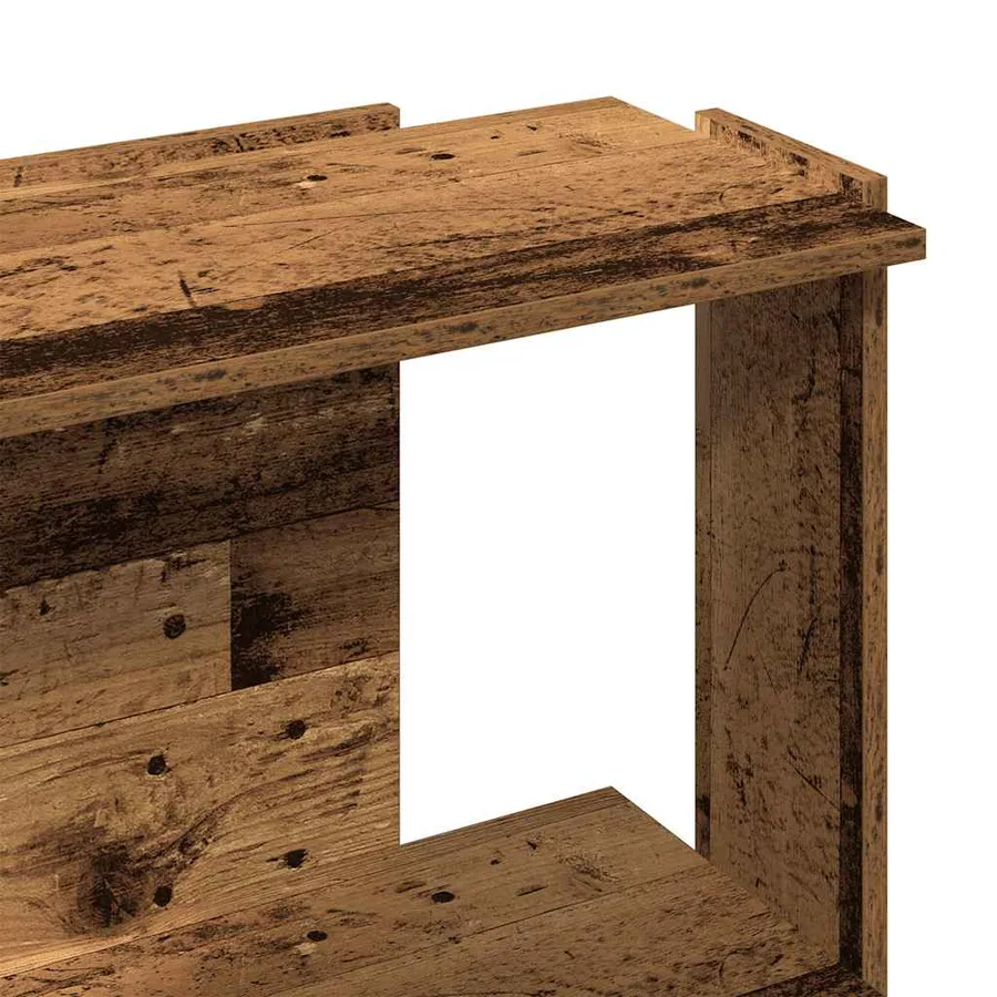 Bibliothèque à 3 niveaux vieux bois 60x30x80 cm bois ingénierie - 7
