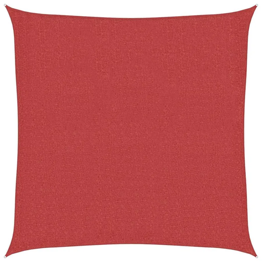 Voile d'ombrage 160 g/m² Rouge 3,6x3,6 m PEHD - 2