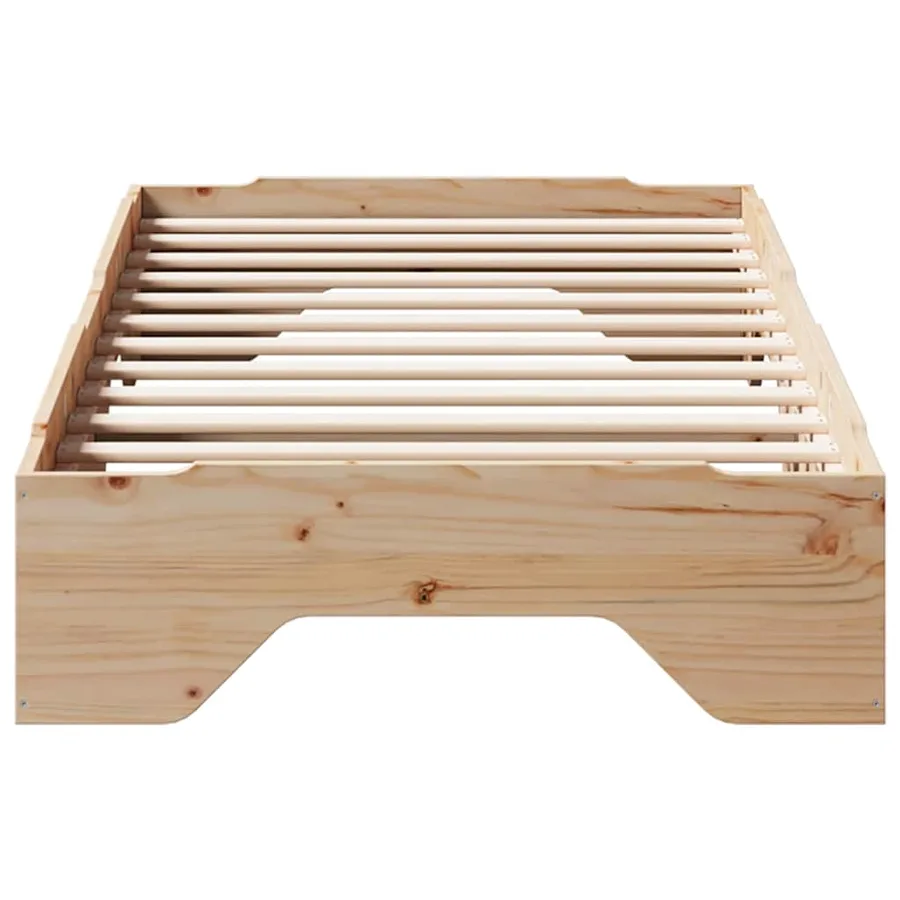 Cadre de lit sans matelas empilable 90x190 cm bois massif - 5