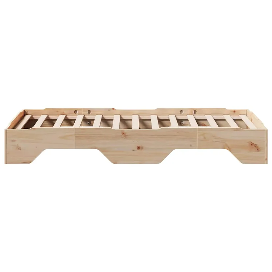 Cadre de lit sans matelas empilable 90x190 cm bois massif - 6