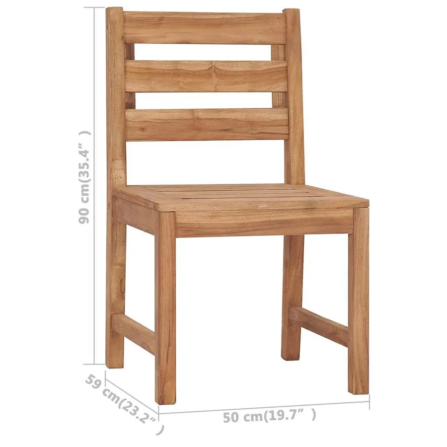 Chaises de jardin lot de 2 Bois de teck solide - 7