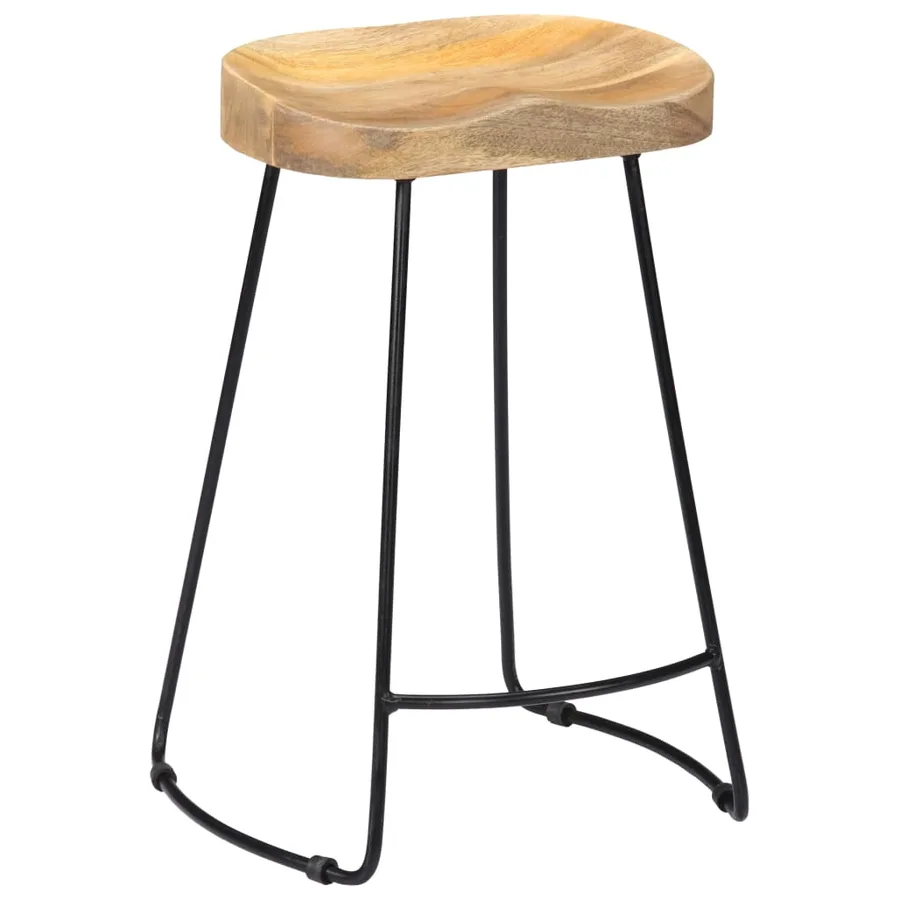 Tabourets de bar Gavin lot de 2 bois de manguier massif - 11