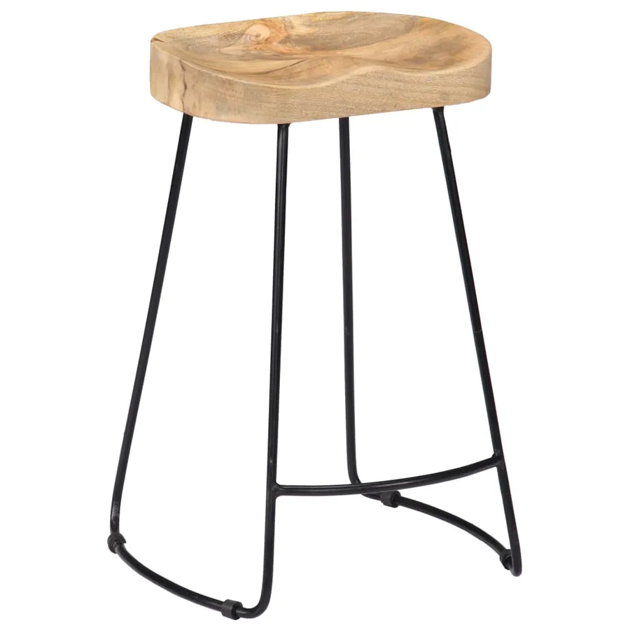 Tabourets de bar Gavin lot de 2 bois de manguier massif - 12