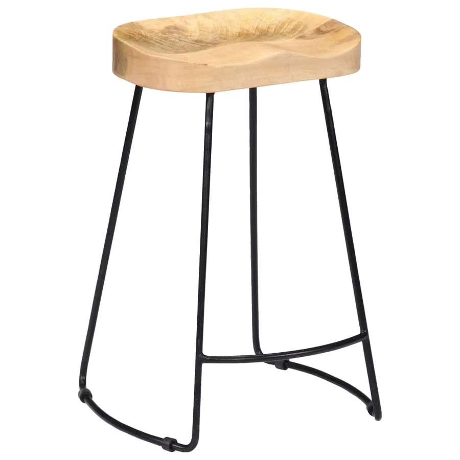 Tabourets de bar Gavin lot de 2 bois de manguier massif - 13