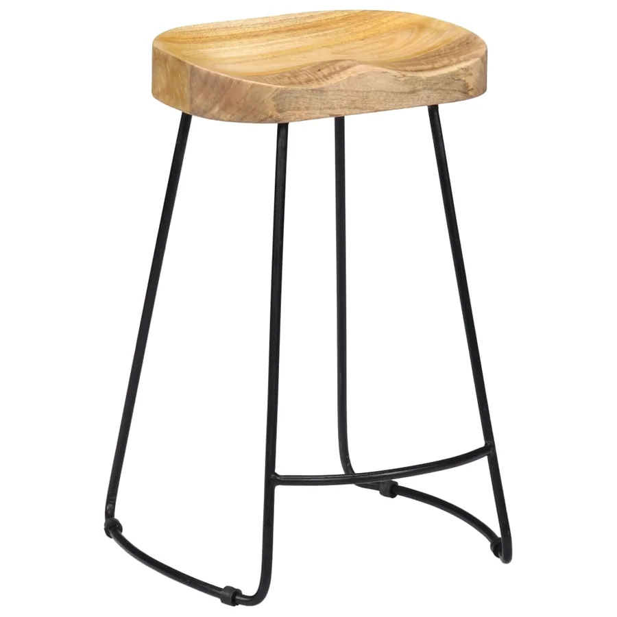Tabourets de bar Gavin lot de 2 bois de manguier massif - 14