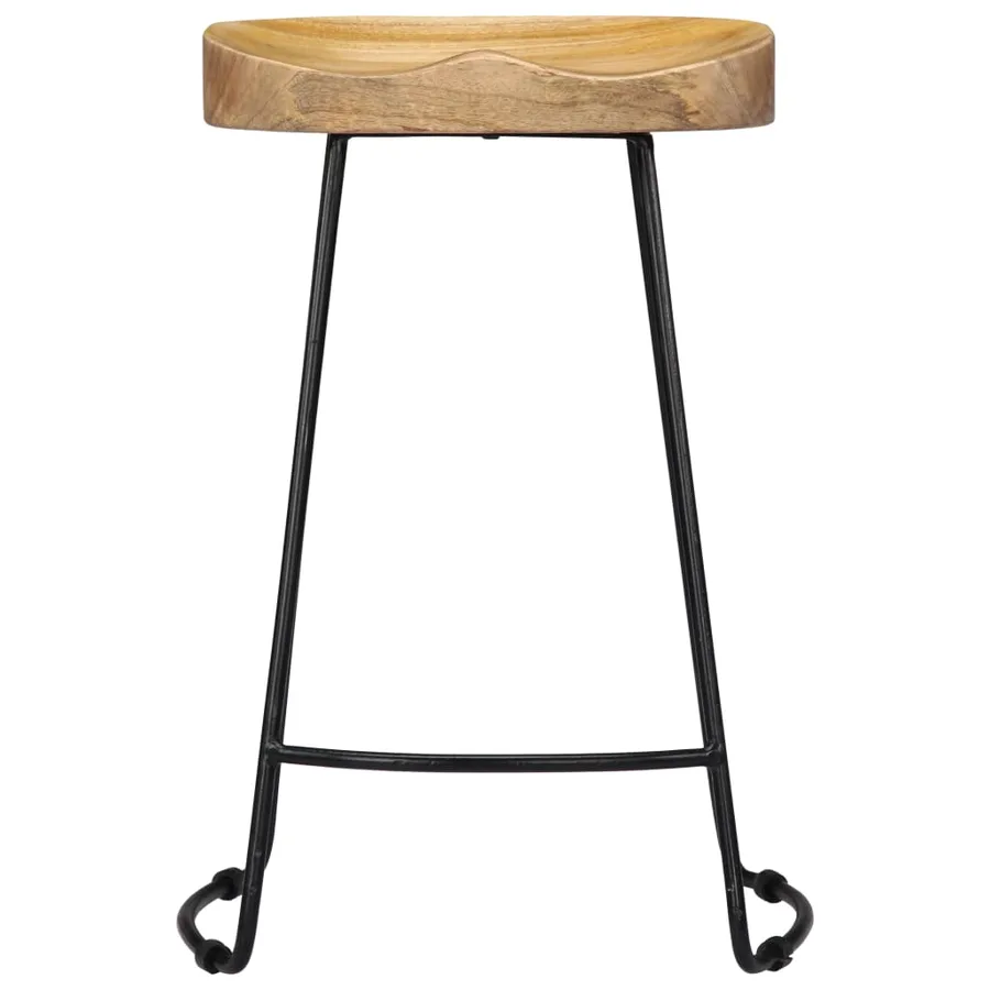 Tabourets de bar Gavin lot de 2 bois de manguier massif - 3