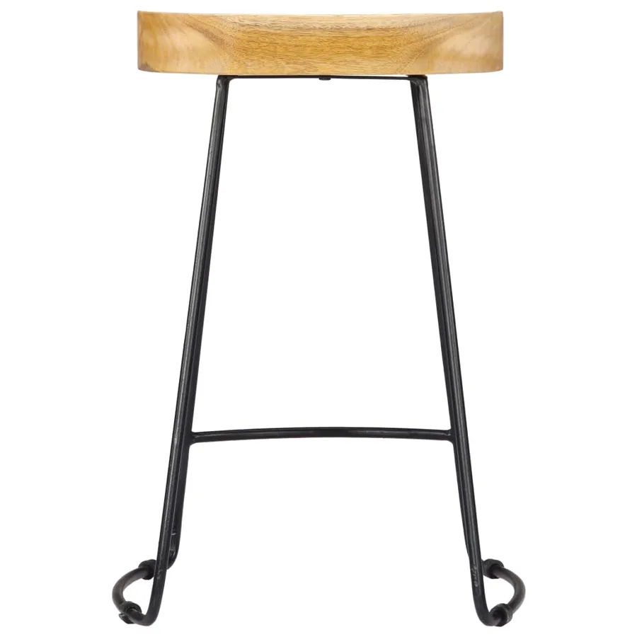 Tabourets de bar Gavin lot de 2 bois de manguier massif - 4