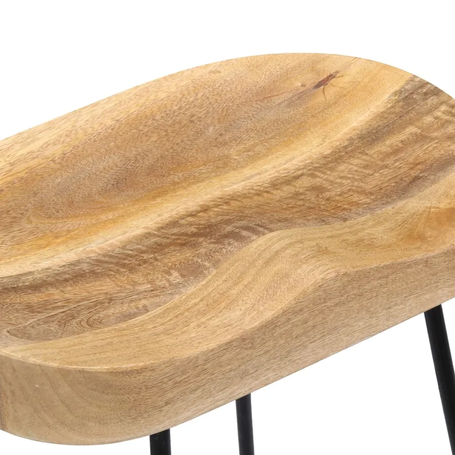 Tabourets de bar Gavin lot de 2 bois de manguier massif - 8