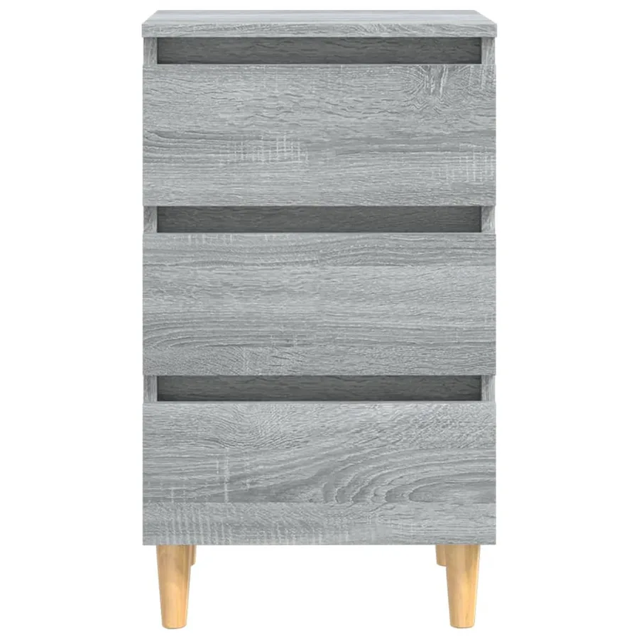 Table de chevet avec pieds en bois Sonoma gris 40x35x69 cm - 6
