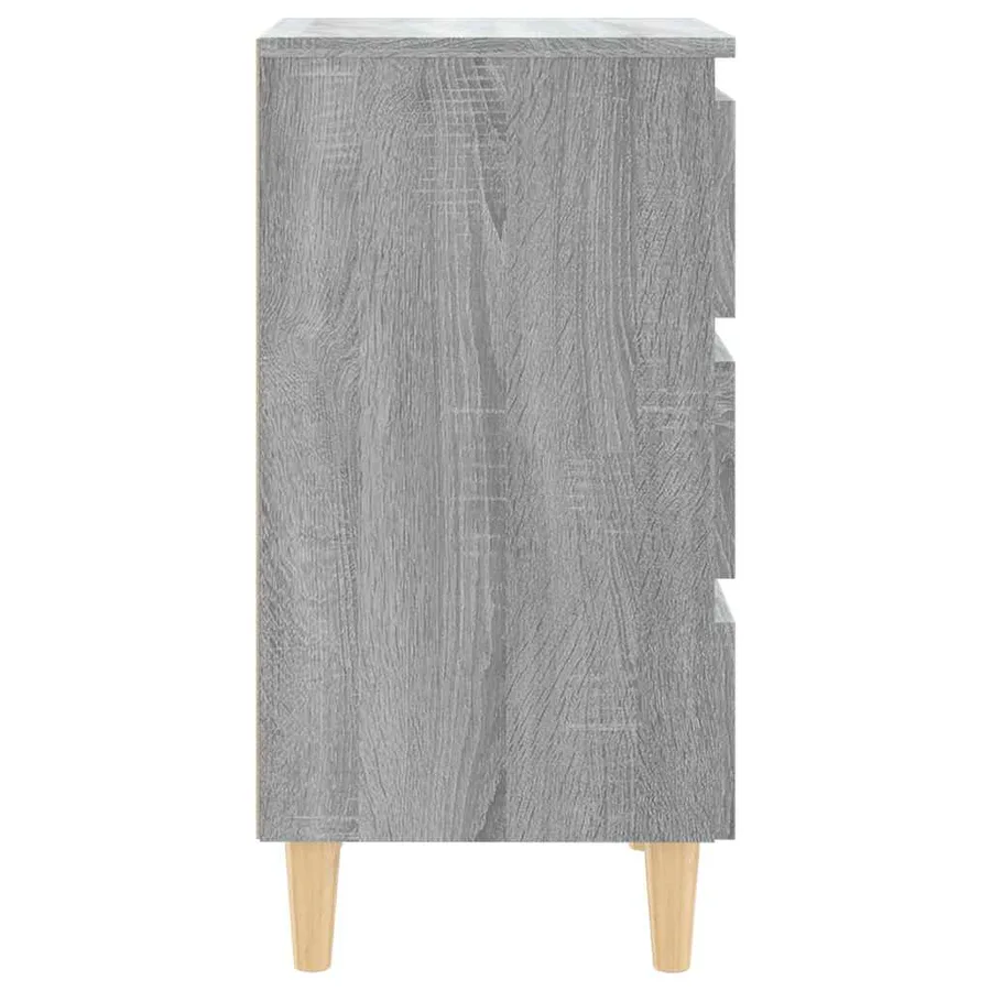 Table de chevet avec pieds en bois Sonoma gris 40x35x69 cm - 7