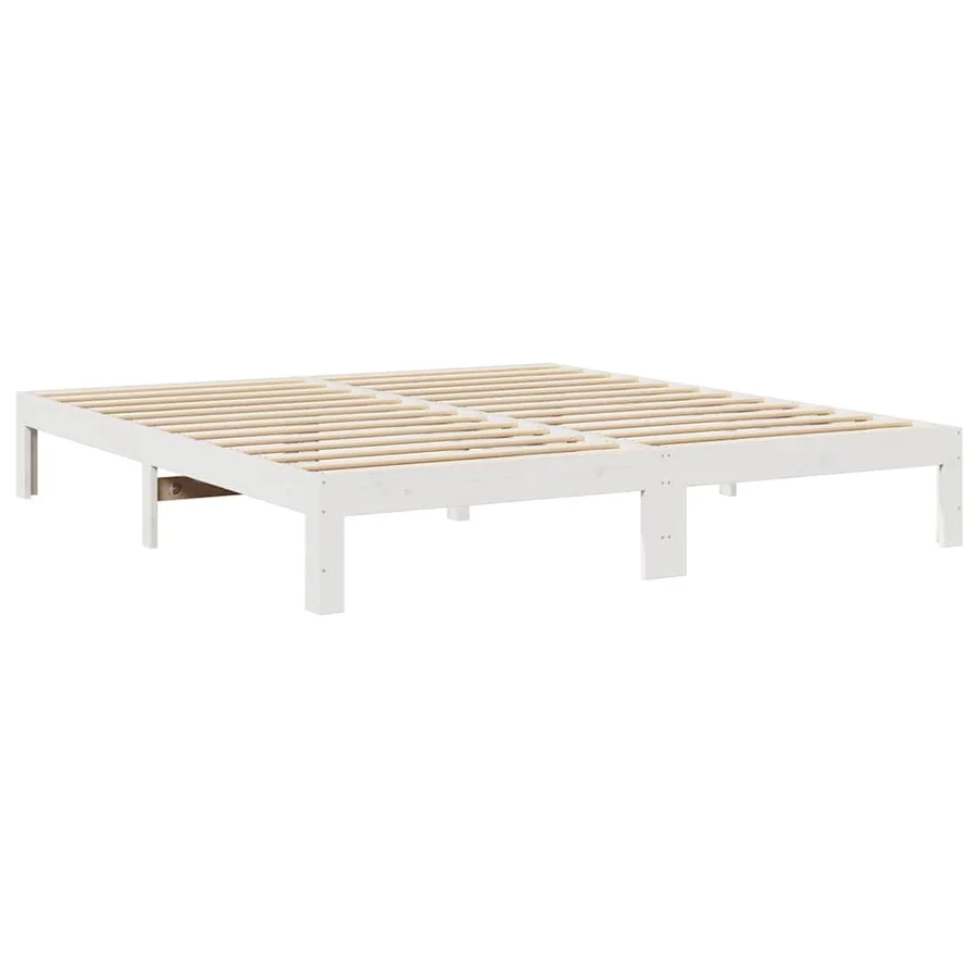 Cadre de lit familial sans matelas blanc 240x200 cm - 5