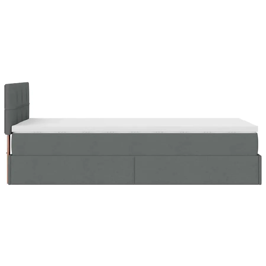Cadre de lit ottoman avec matelas gris foncé 90x190 cm tissu - 10