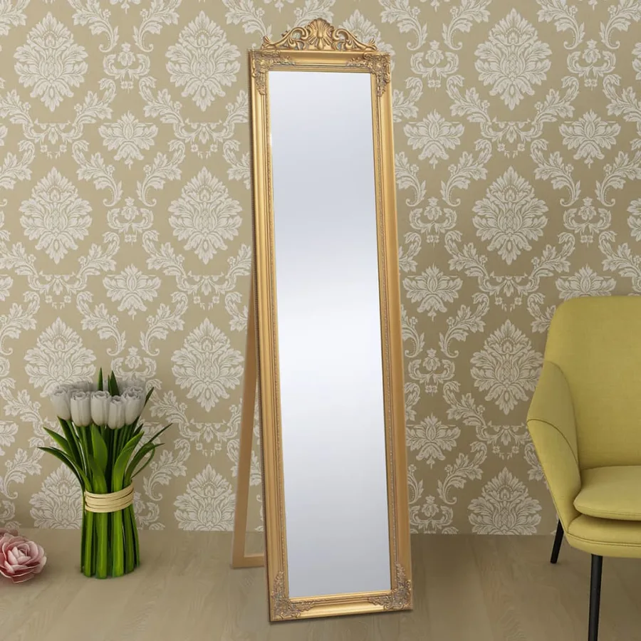 Miroir sur pied Style baroque 160x40 cm Doré - 6