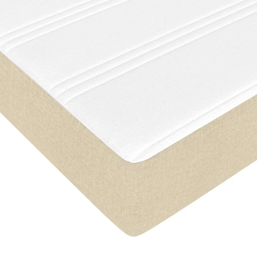Cadre de lit ottoman avec matelas crème 90x190 cm tissu - 13