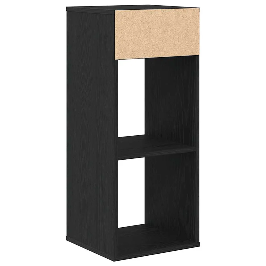 Bibliothèque noir 34x31x80 cm bois d'ingénierie - 6