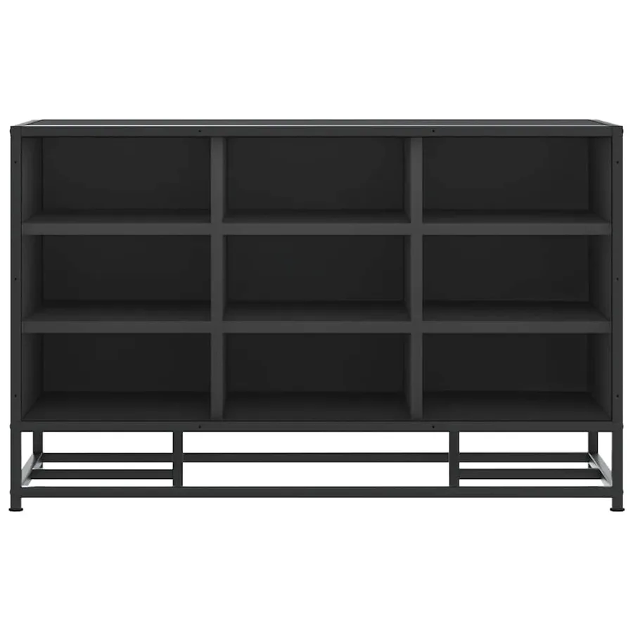 Banc à chaussures noir 84x40x53,5 cm bois d'ingénierie et métal - 4