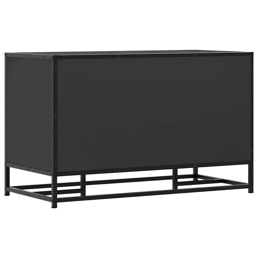 Banc à chaussures noir 84x40x53,5 cm bois d'ingénierie et métal - 6