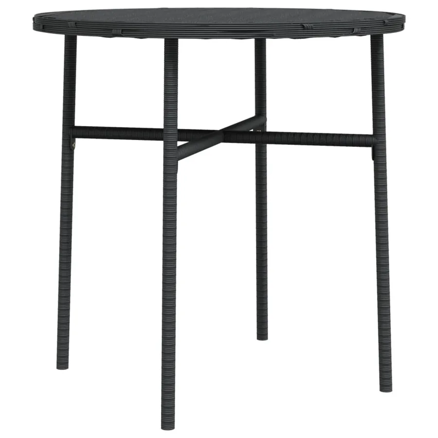 Table à thé Noir 45 cm Résine tressée - 2